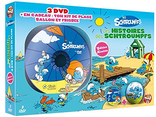 Histoires des Schtroumpfs-Coffret 3 DVD + Kit de Plage (Ballon et Frisbee) [Édition Limitée]