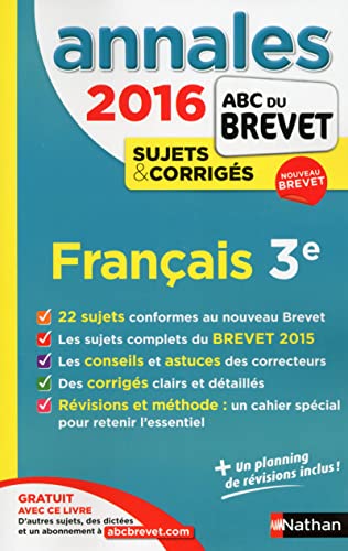 Annales ABC du BREVET 2016 Français 3e