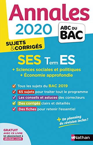 Annales ABC du Bac 2020 Sciences Economiques et Sociales - Term ES