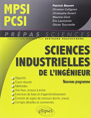 Sciences Industrielles de l'Ingénieur MPSI PCSI Nouveau Programme