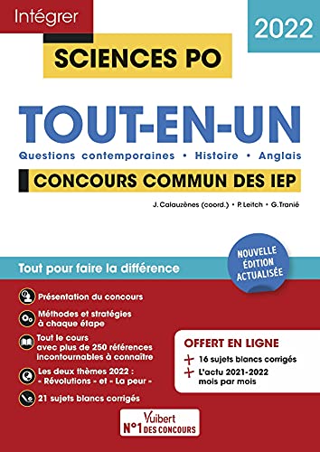 Sciences Po - Tout-en-un: Questions contemporaines - Histoire - Langue vivante - Tout pour réussir - Concours commun IEP (Réseau ScPo) 2022