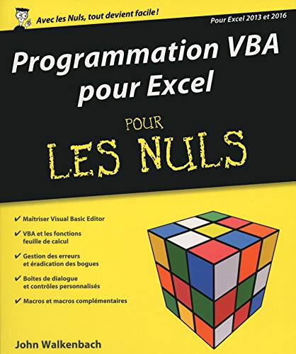 Programmation VBA pour Excel 2013 et 2016 pour les Nuls grand format