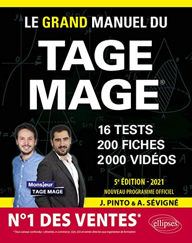 Le Grand Manuel du TAGE MAGE - N°1 DES VENTES 16 tests blancs + 200 fiches de cours + 2000 vidéos - Édition 2021